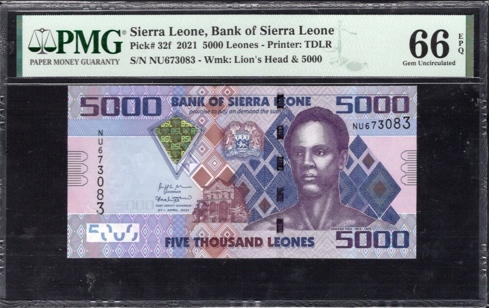 Sierra Leone - 5000 Leones 2021 - Pick # 32f - PMG 66 EPQ