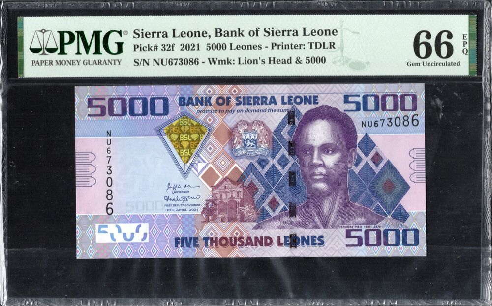 Sierra Leone - 5000 Leones 2021 - Pick # 32f - PMG 66 EPQ
