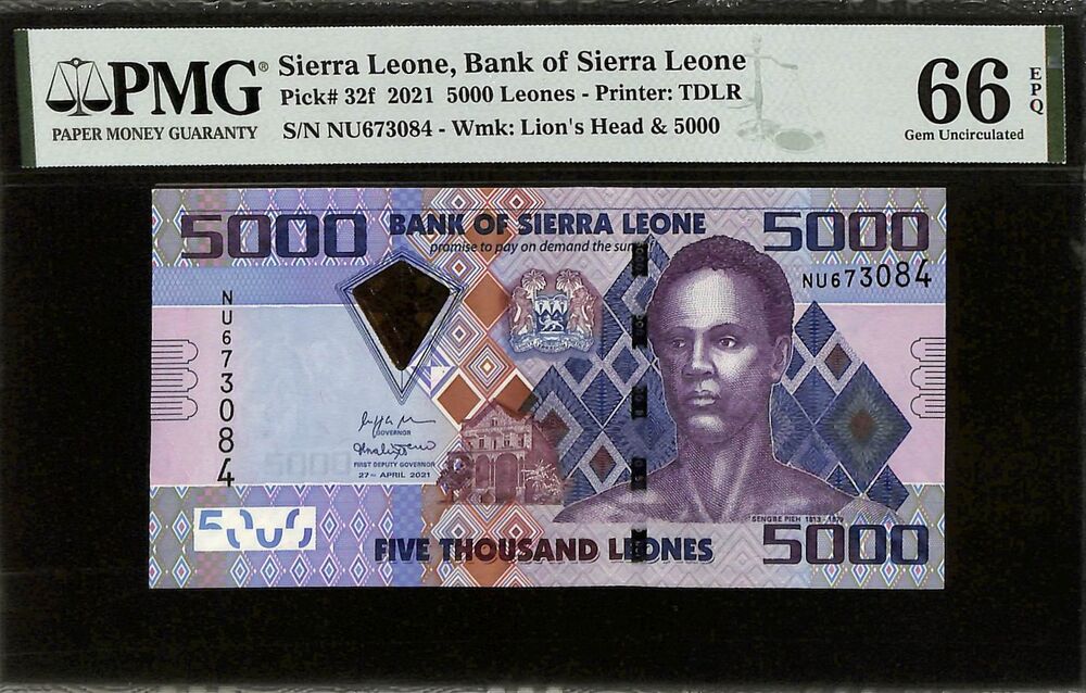 Sierra Leone - 5000 Leones 2021 - Pick # 32f - PMG 66 EPQ
