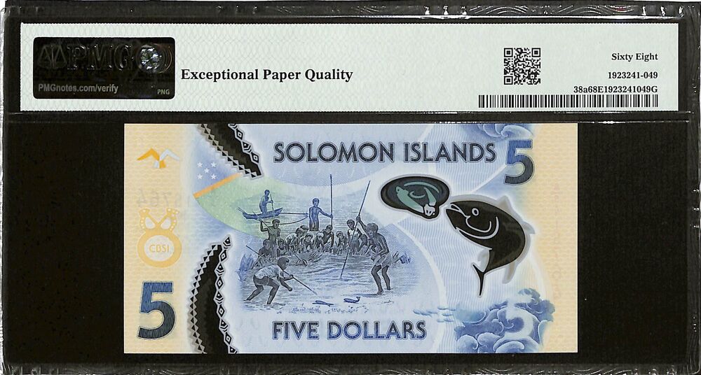Solomon Islands - 5 Dollars ND (2019) - Pick # 38a - PMG 68 EPQ