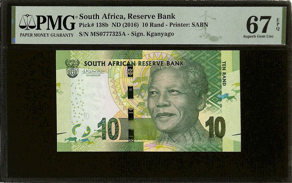 South Africa - 10 Rand ND (2016) - Pick # 138b - PMG 67 EPQ