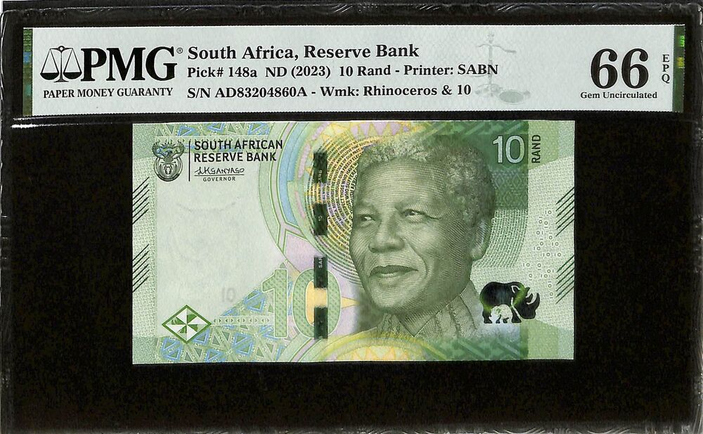 South Africa - 10 Rand ND (2023) - Pick # 148a - PMG 66 EPQ