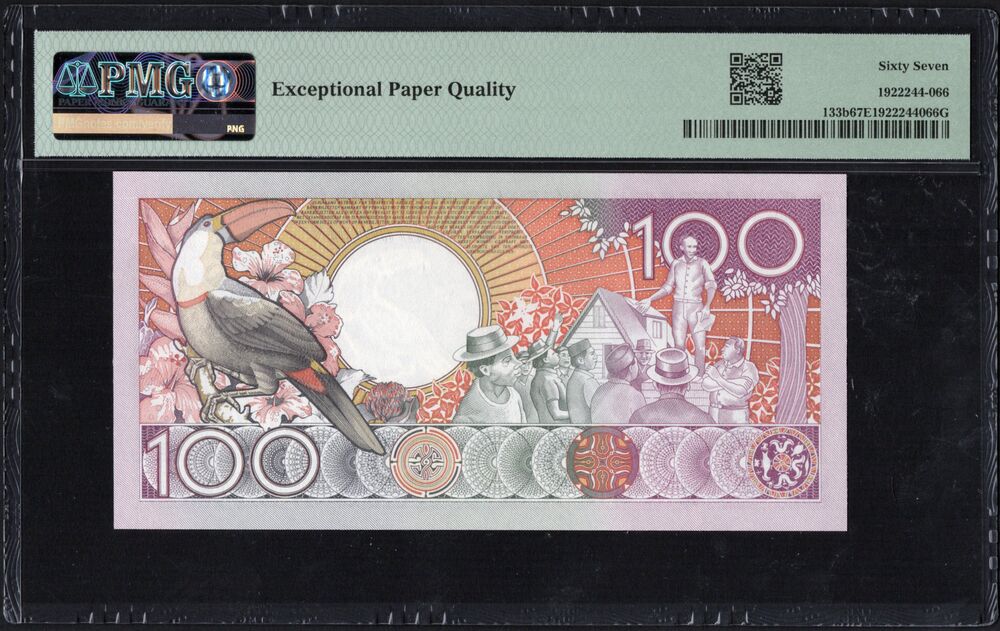 Suriname - 100 Gulden 1988 - Pick # 133b - PMG 67 EPQ