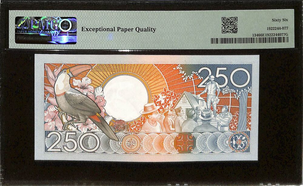Suriname - 250 Gulden 1988 - Pick # 134 - PMG 66 EPQ