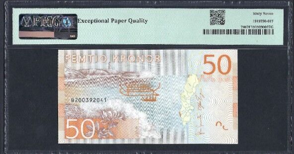 Sweden - 50 Kronor ND (2015) - Pick # 70 - PMG 67 EPQ