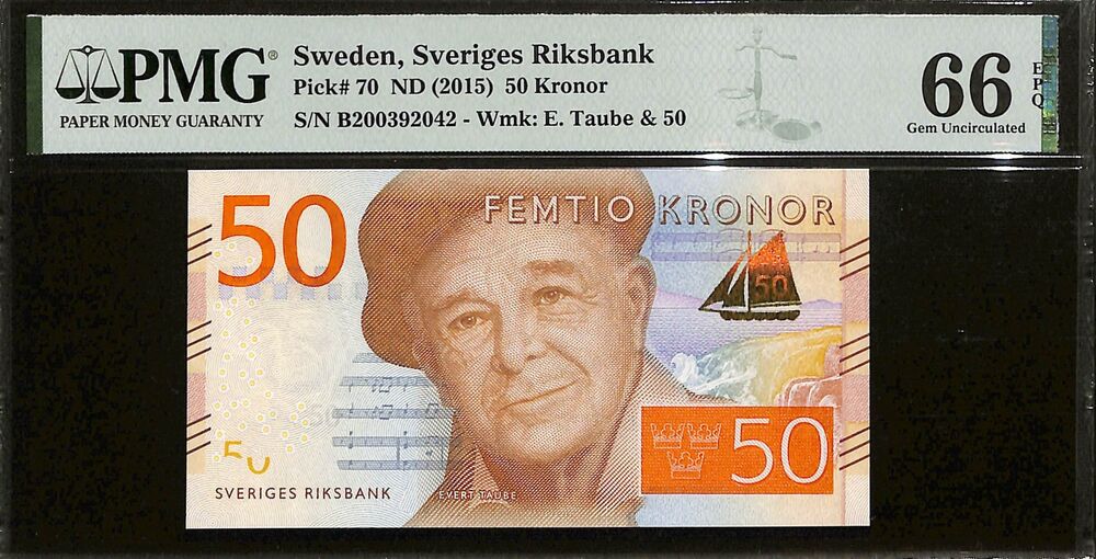 Sweden - 50 Kronor ND (2015) - Pick # 70 - PMG 66 EPQ