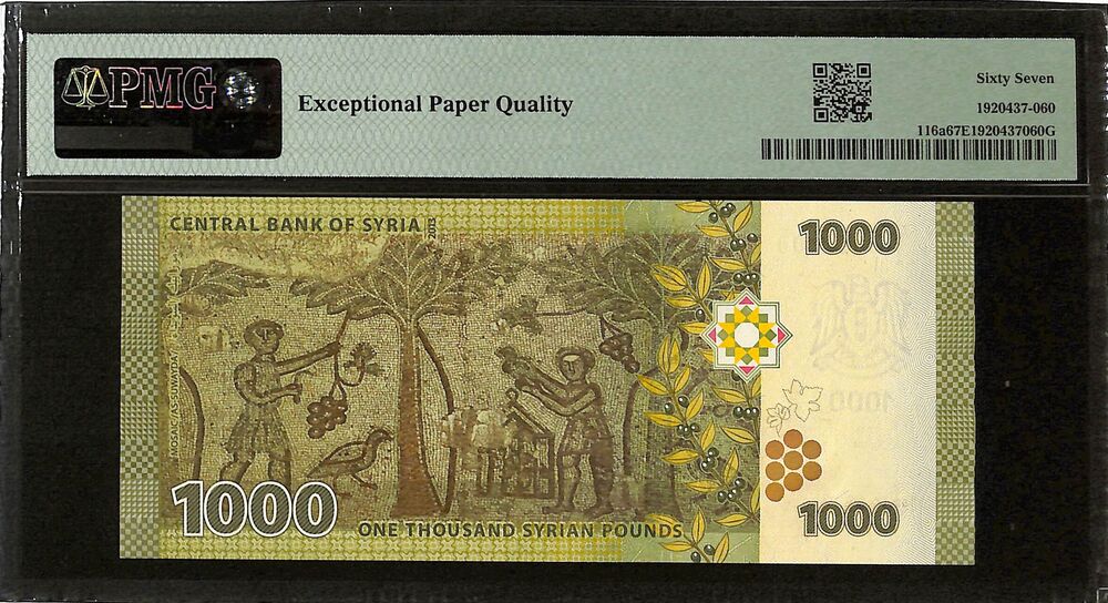 Syria - 1000 Pounds 2013 - Pick # 116a - PMG 67 EPQ