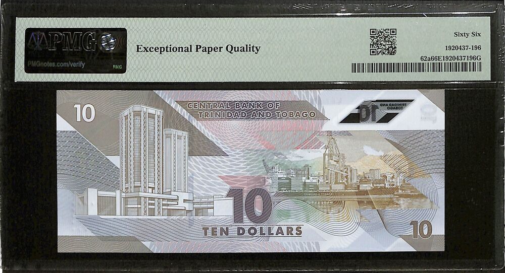 Trinidad And Tobago - 10 Dollars 2020 - Pick # 62a - PMG 66 EPQ
