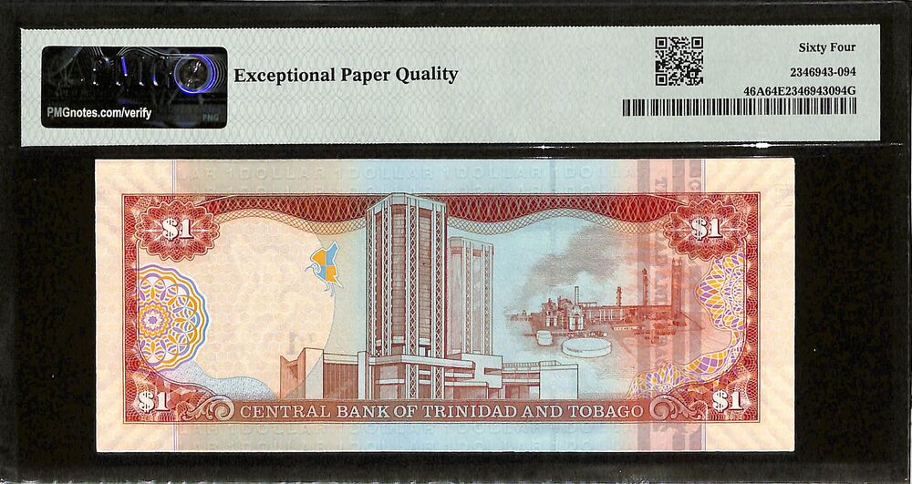 Trinidad And Tobago - 1 Dollar 2006 (ND 2009) - Pick # 46A - PMG 64 EPQ