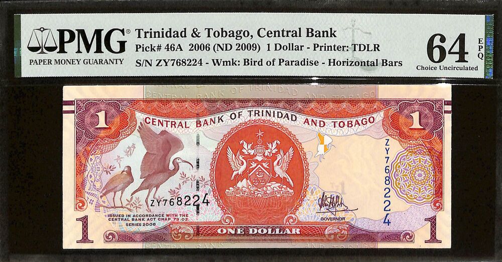Trinidad And Tobago - 1 Dollar 2006 (ND 2009) - Pick # 46A - PMG 64 EPQ