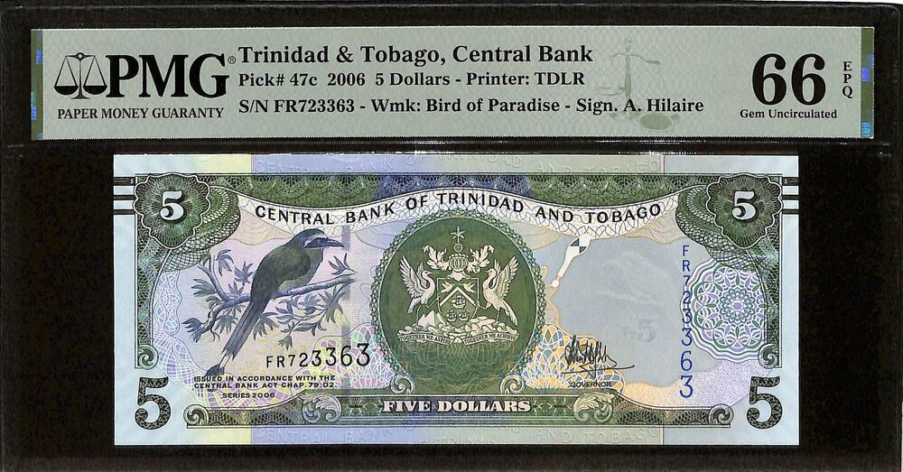 Trinidad And Tobago - 5 Dollars 2006 - Pick # 47c - PMG 66 EPQ