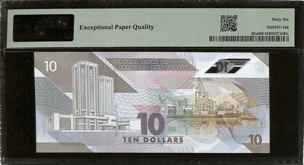 Trinidad & Tobago - 10 Dollars 2020 - Pick # 62a - PMG 66 EPQ