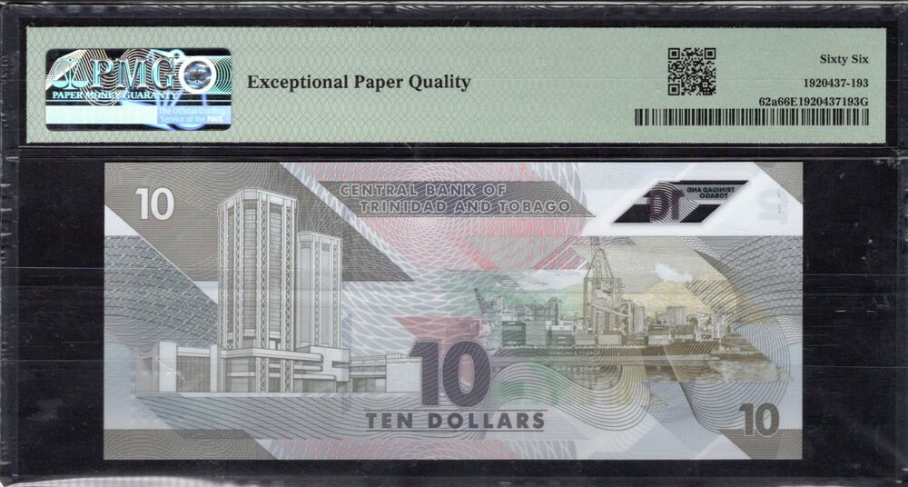 Trinidad & Tobago - 10 Dollars 2020 - Pick # 62a - PMG 66 EPQ