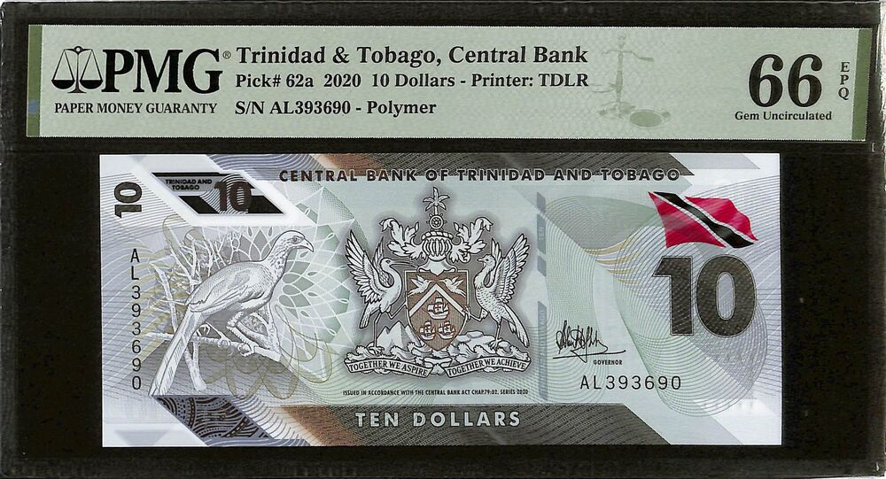 Trinidad & Tobago - 10 Dollars 2020 - Pick # 62a - PMG 66 EPQ
