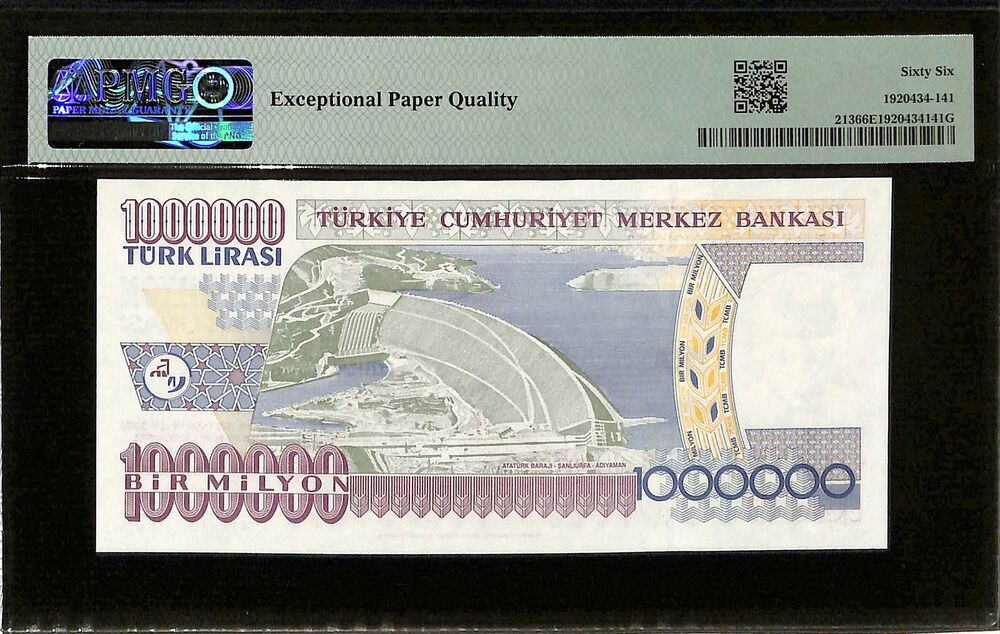 Turkey - 1.000.000 Lirasi 1970 (ND 2002) - Pick # 213 - PMG 66 EPQ