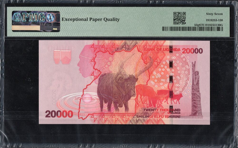 Uganda - 20.000 Shillings 2022 - Pick # 53g - PMG 67 EPQ