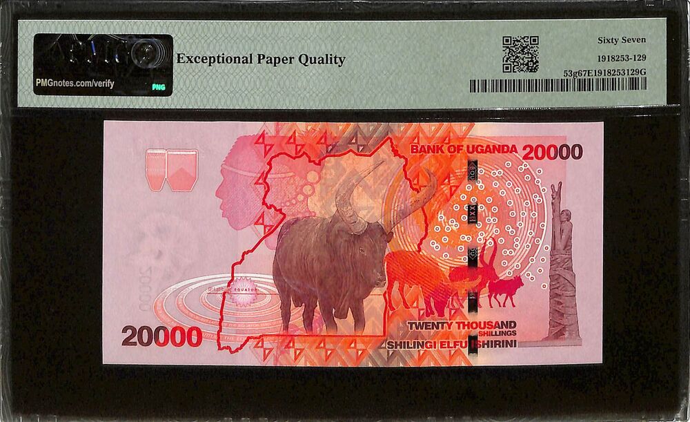 Uganda - 20.000 Shillings 2022 - Pick # 53g - PMG 67 EPQ
