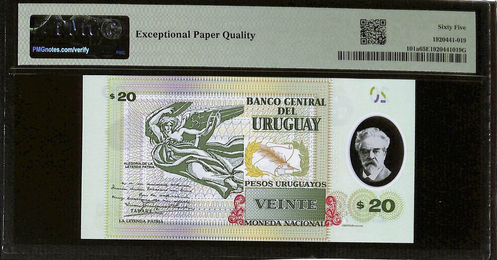 Uruguay - 20 Pesos uruguayos 2020 - Pick # 101a - PMG 65 EPQ