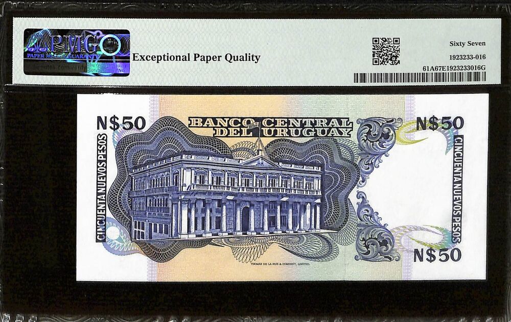 Uruguay - 50 Nuevos Pesos ND (1988-89) - Pick # 61A - PMG 67 EPQ