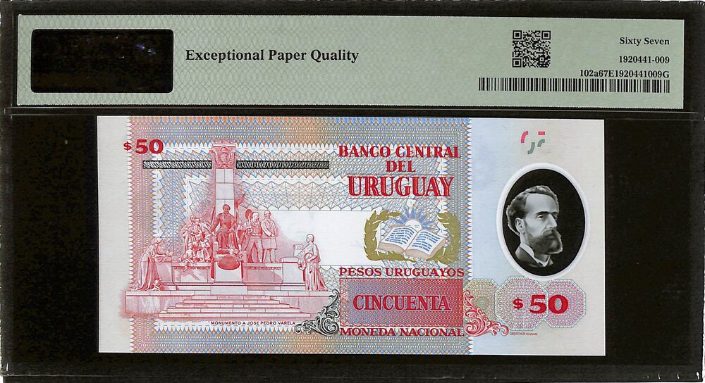 Uruguay - 50 Pesos Uruguayos 2020 - Pick # 102a - PMG 67 EPQ