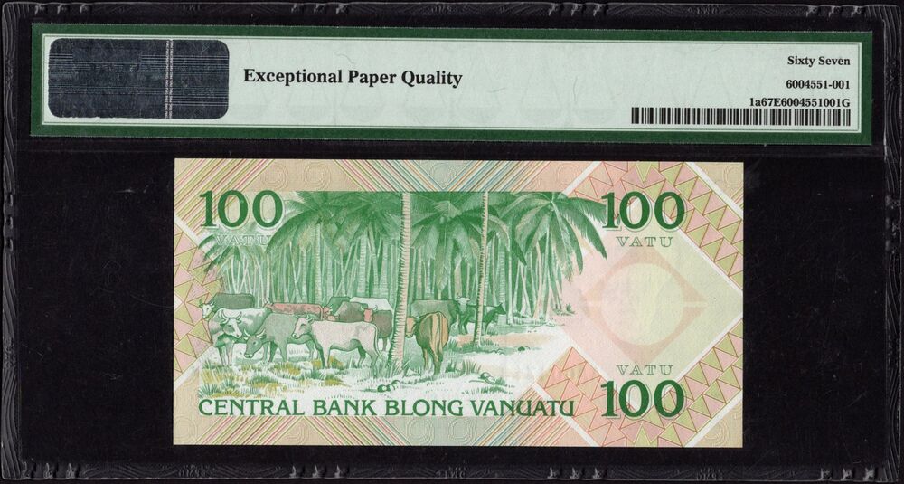 Vanuatu - 100 Vatu ND (1982) - Pick # 1a - PMG 67 EPQ