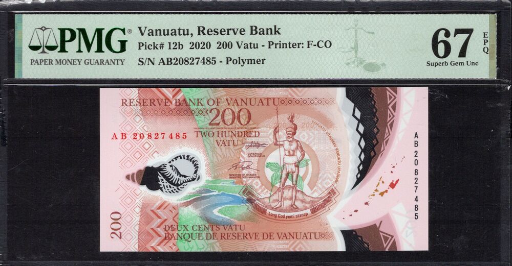 Vanuatu - 200 Vatu 2020 - Pick # 12b - PMG 67 EPQ