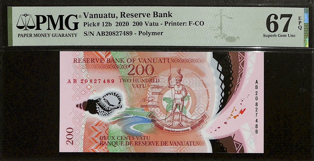Vanuatu - 200 Vatu 2020 - Pick # 12b - PMG 67 EPQ