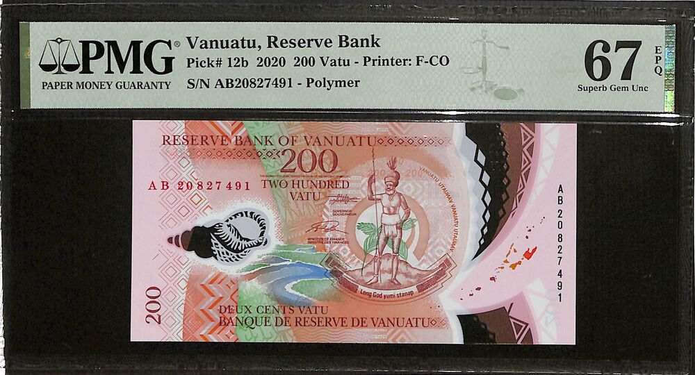 Vanuatu - 200 Vatu 2020 - Pick # 12b - PMG 67 EPQ