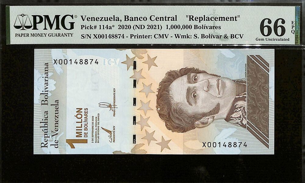 Venezuela - 1.000.000 Bolivares 2020 (ND 2021) - Pick # 114a - REPLACEMENT - PMG 66 EPQ