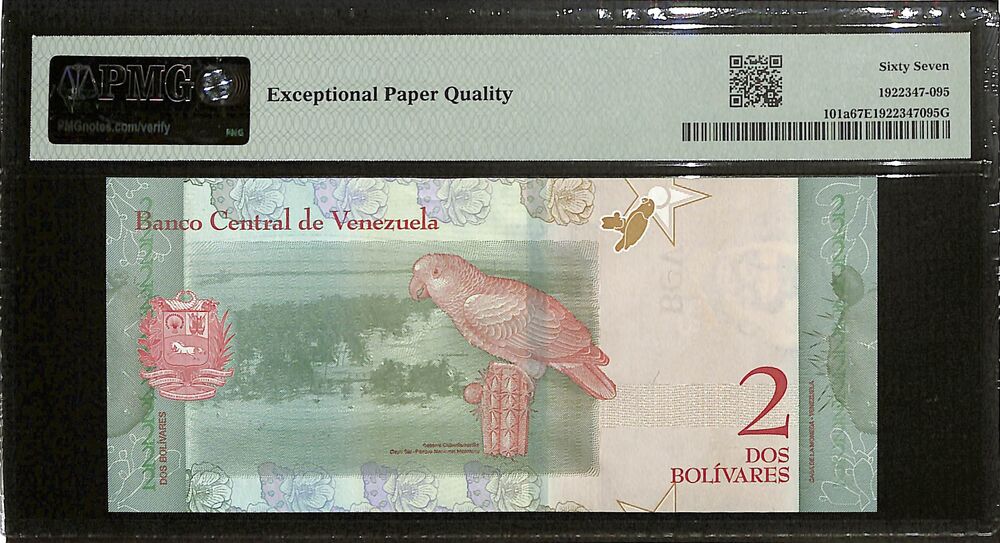 Venezuela - 2 Bolivares 2018 - Pick # 101a - PMG 67 EPQ