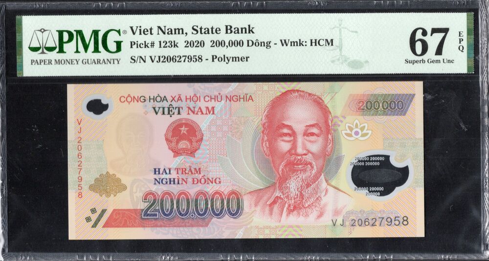 Vietnam - 200.000 Dong 2020 - Pick # 123k - PMG 67 EPQ