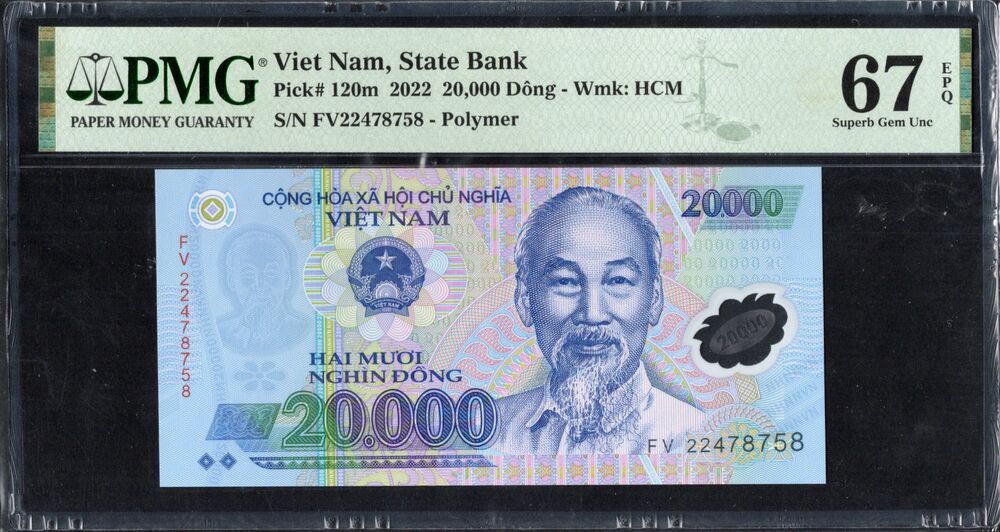 Vietnam - 20.000 Dong 2022 - Pick # 120m - PMG 67 EPQ