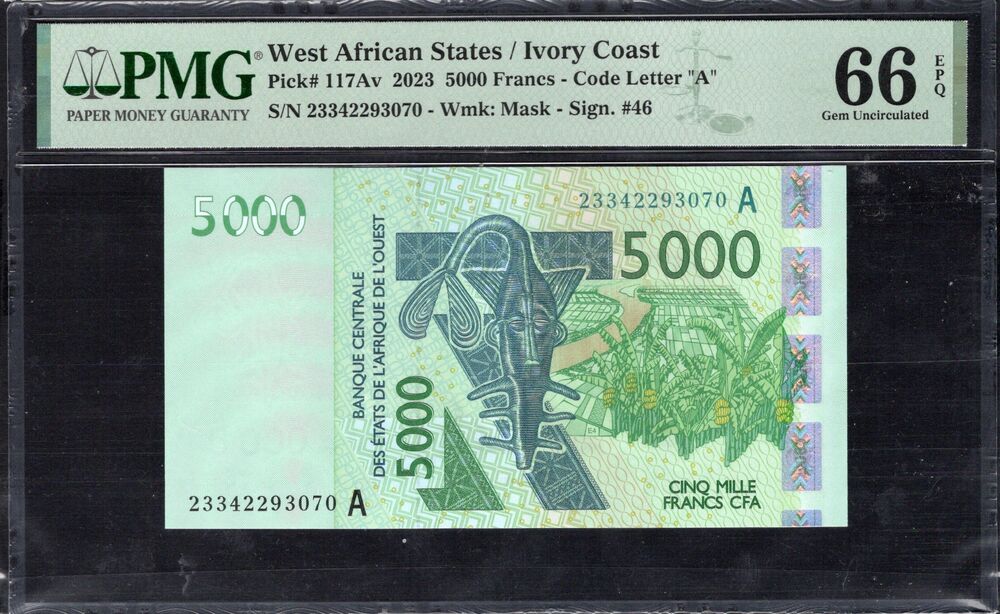 West African States / Ivory Coast - 5000 Francs 2023 - Pick # 117Av - PMG 66 EPQ