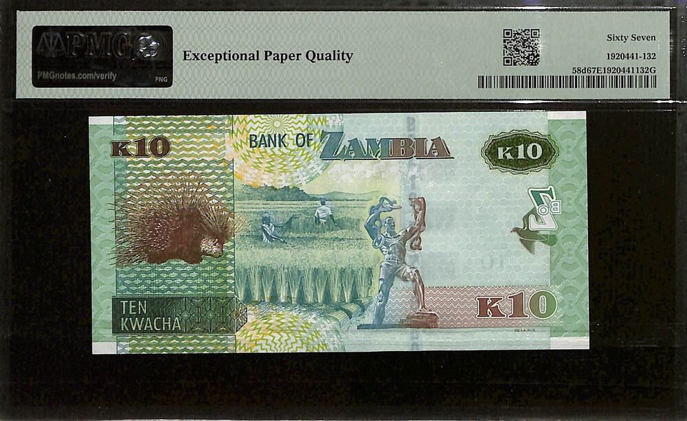 Zambia - 10 Kwacha 2022 - Pick # 58d - PMG 67 EPQ