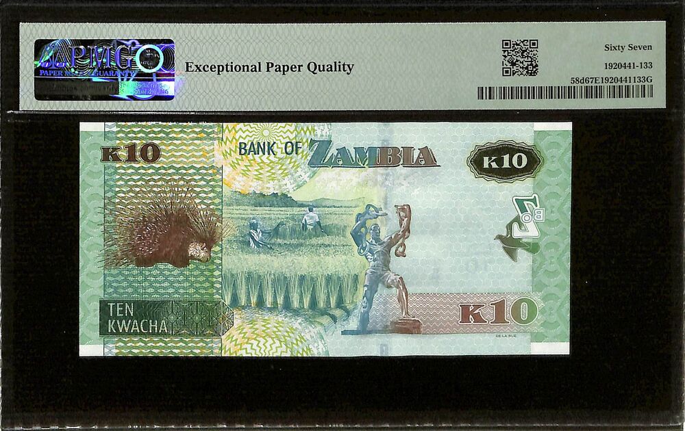 Zambia - 10 Kwacha 2022 - Pick # 58d - PMG 67 EPQ