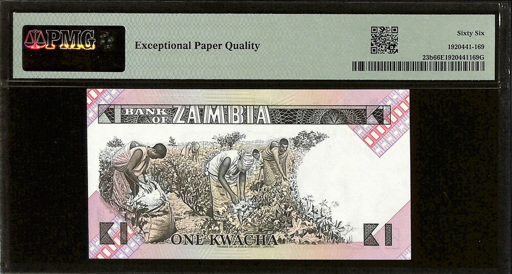Zambia - 1 Kwacha ND (1980-88) - Pick # 23b - PMG 66 EPQ