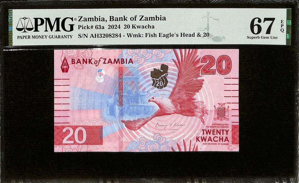 Zambia - 20 Kwacha 2024 - Pick # 63a - PMG 67 EPQ