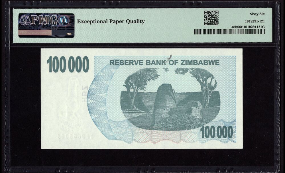 Zimbabwe - 100.000 Dollars 2006 - Pick # 48b - PMG 66 EPQ