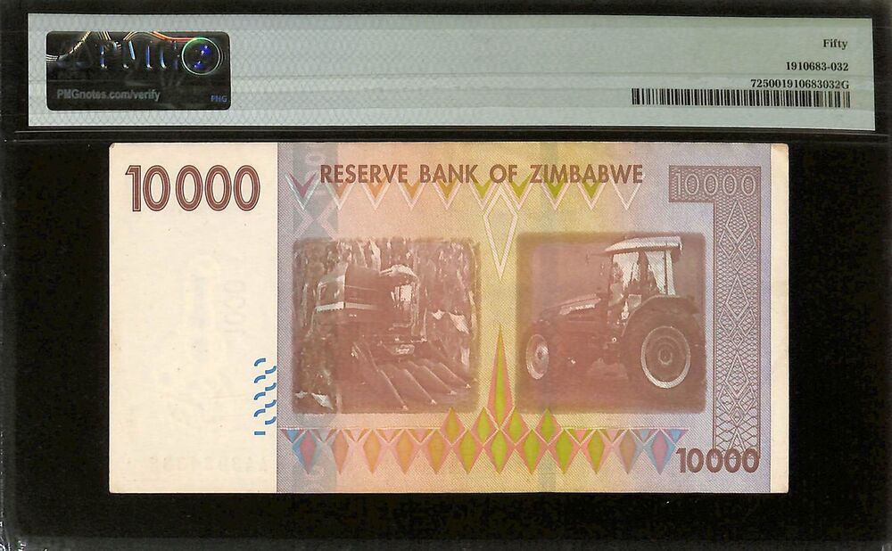 Zimbabwe - 10.000 Dollars 2008 - Pick # 72 - PMG 50