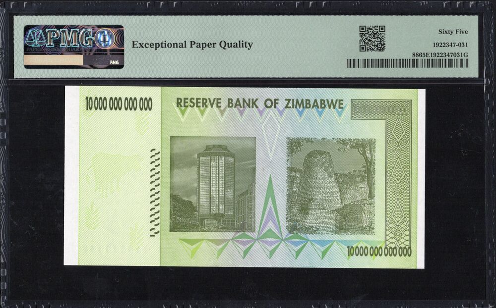 Zimbabwe - 10 Trillion Dollars 2008 - Pick # 88 - PMG 65 EPQ