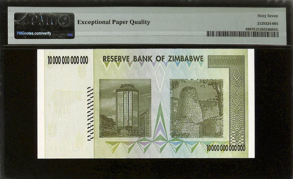 Zimbabwe - 10 Trillion Dollars 2008 - Pick # 88 - PMG 67 EPQ