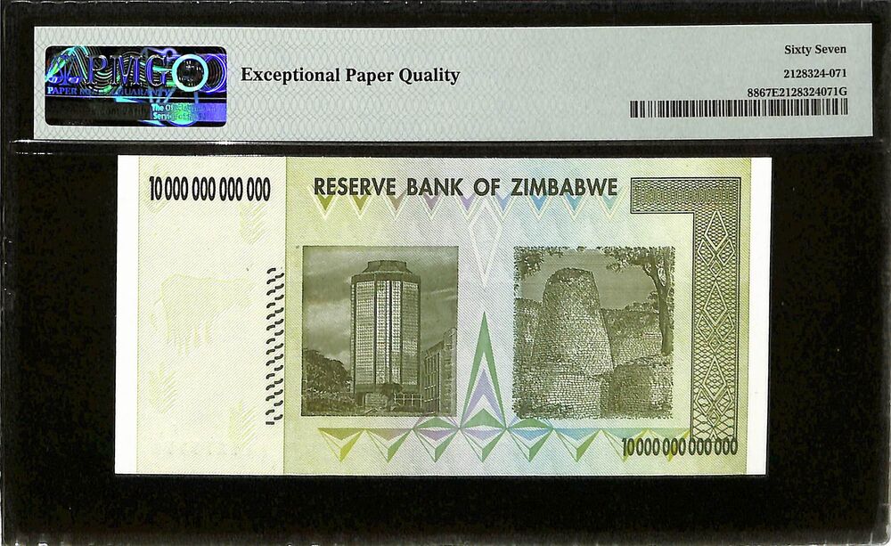 Zimbabwe - 10 Trillion Dollars 2008 - Pick # 88 - PMG 67 EPQ