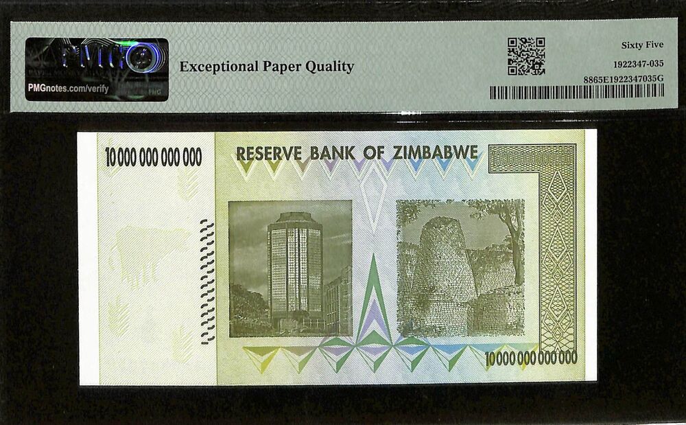 Zimbabwe - 10 Trillion Dollars 2008  - Pick # 88 - RADAR - PMG 65 EPQ