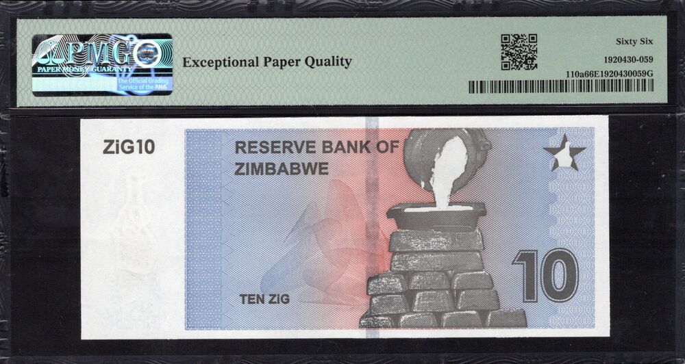 Zimbabwe - 10 ZiG 2024 - Pick # 110a - PMG 66 EPQ