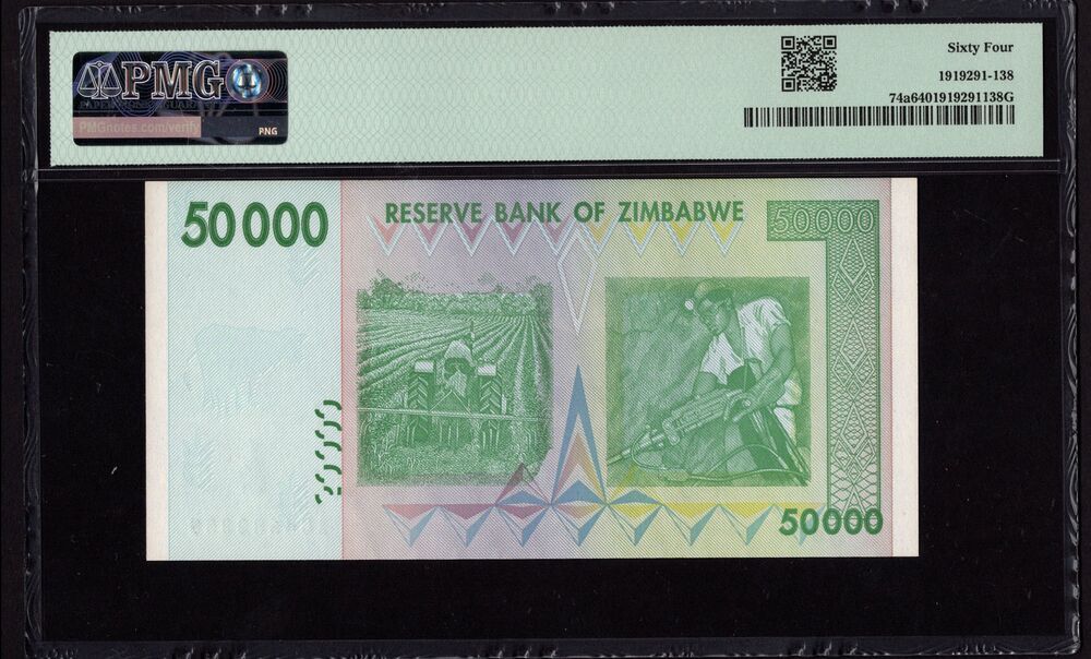 Zimbabwe - 50.000 Dollars 2008 - Pick # 74a - PMG 64