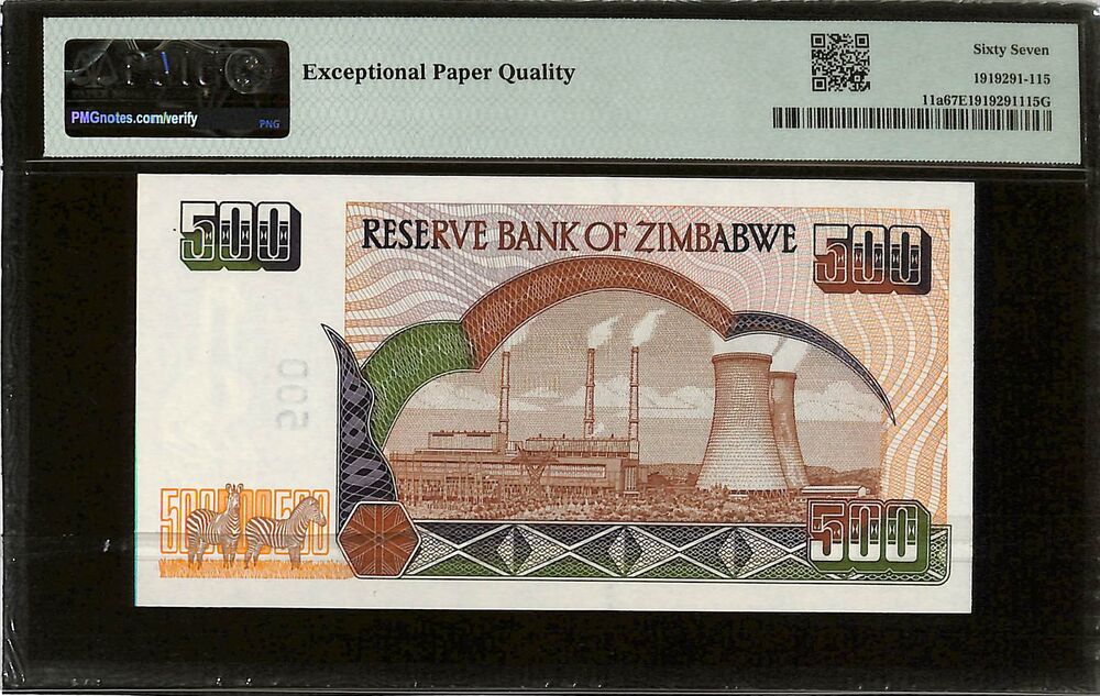 Zimbabwe - 500 Dollars 2001 - Pick # 11a - PMG 67 EPQ