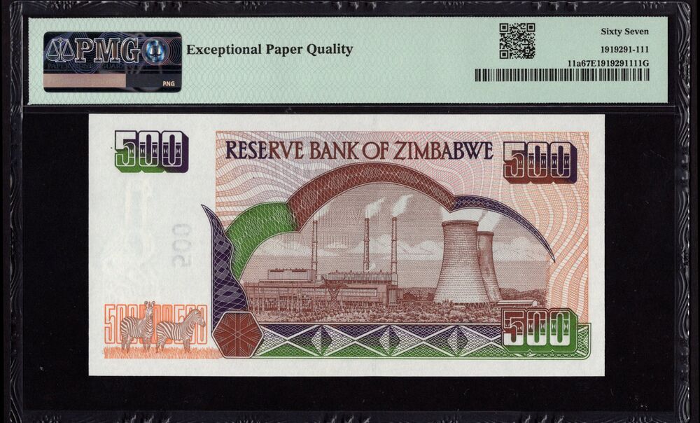 Zimbabwe - 500 Dollars 2001 - Pick # 11a - PMG 67 EPQ