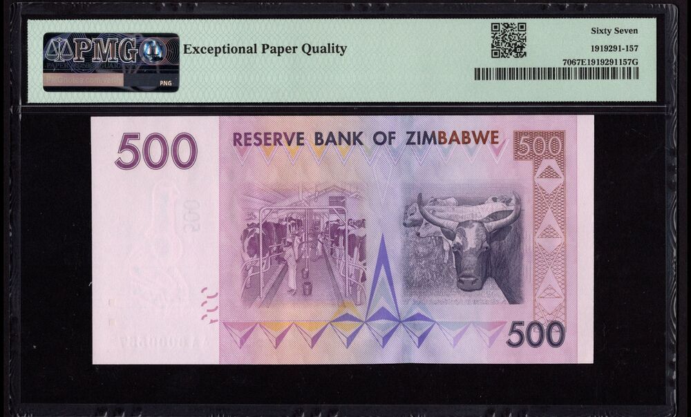 Zimbabwe - 500 Dollars 2007 - Pick # 70 - PMG 67 EPQ