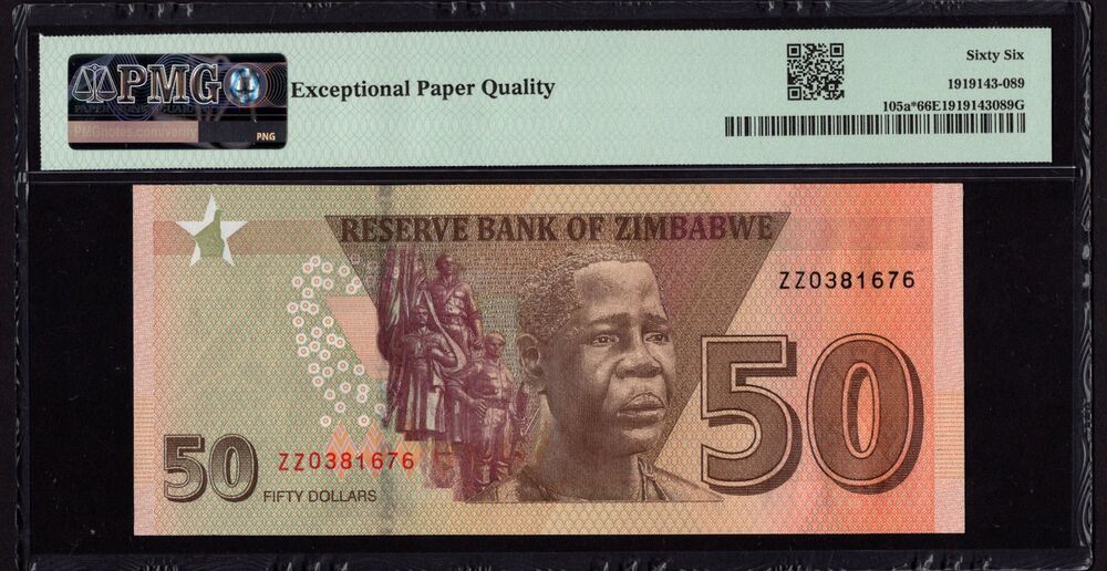 Zimbabwe - 50 Dollars 2020 - Pick # 105a - REPLACEMENT - PMG 66 EPQ