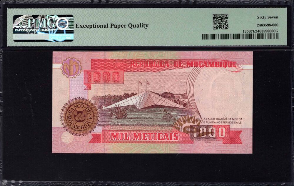 Mozambique - 1000 Meticais 1991 - Pick # 135 - PMG 67 EPQ